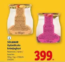 Lidl SOL&MAR Gyümölcsös krémjoghurt ajánlat