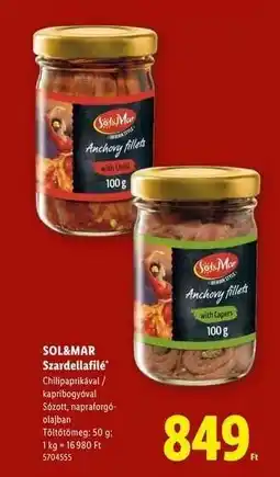 Lidl SOL&MAR Szardellafilé ajánlat