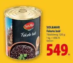 Lidl SOL&MAR Fekete bab ajánlat