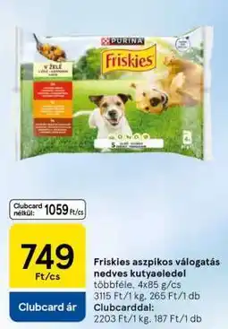 Tesco Friskies aszpikos válogatás nedves kutyaeledel ajánlat