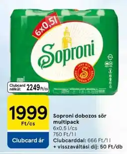 Tesco Soproni Dobozos Sör Multipack ajánlat