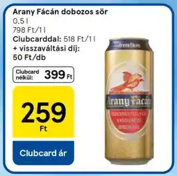 Tesco Arany Fácán Dobozos Sör ajánlat