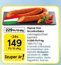 Tesco Hajnal Hús lecsókolbász ajánlat