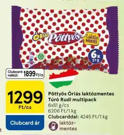 Tesco Pöttyös Óriás laktózmentes Túró Rudi multipack ajánlat
