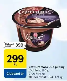 Tesco ZOTT Cremore duo puding ajánlat