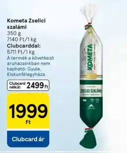 Tesco Kometa Zselici szalámi ajánlat