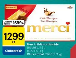 Tesco MERCI TÁBLÁS CSOKOLÁDÉ ajánlat