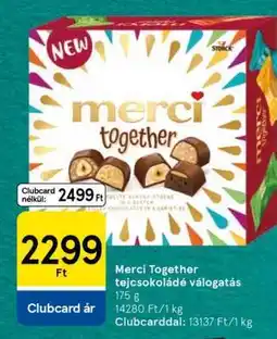 Tesco Merci Together tejcsokoládé válogatás ajánlat