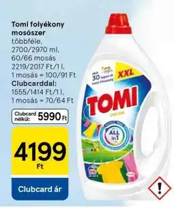 Tesco TOMI FOLYÉKONY MOSÓSZER ajánlat