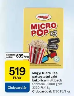 Tesco Mogyi Micro Pop pattogtatni való kukorica multipack ajánlat