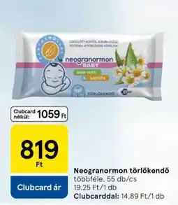 Tesco Neogranormon törlőkendő ajánlat