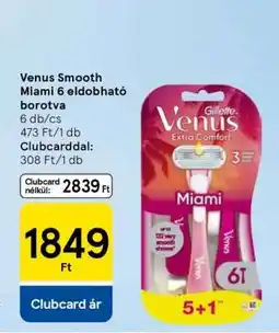 Tesco Venus Smooth Miami 6 eldobható borotva ajánlat