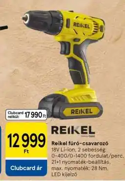 Tesco Reikel fúró-csavarozó ajánlat