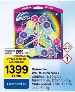 Tesco Domestos WC-frissítő blokk ajánlat