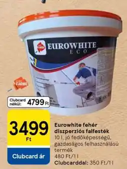 Tesco Eurowhite fehér diszperziós falfesték ajánlat