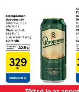 Tesco Staropramen dobozos sör ajánlat