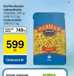 Tesco Durillo durum száraztészta ajánlat