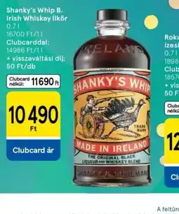 Tesco SHANKY'S WHIP Irish Whiskey likőr ajánlat