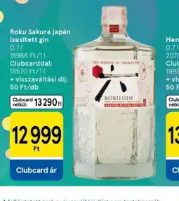 Tesco ROKU SAKURA japán gin ajánlat