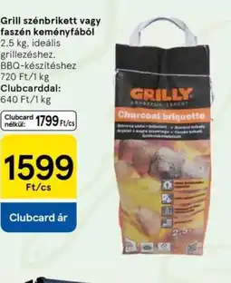 Tesco GRILLY szénbrikett vagy faszén ajánlat