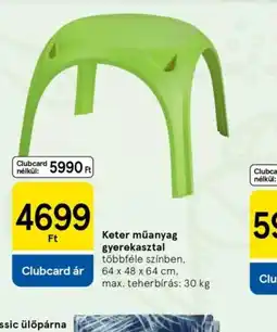 Tesco Keter műanyag gyerekasztal ajánlat