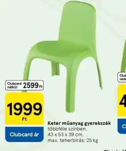 Tesco Keter műanyag gyerekszék ajánlat