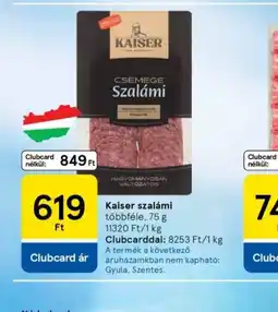 Tesco KAISER CSEMEGE SZALÁMI ajánlat