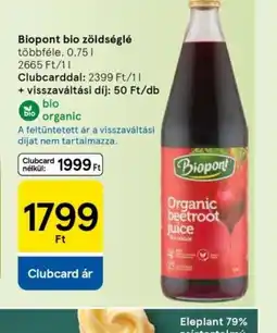 Tesco Biopont bio zöldséglé ajánlat