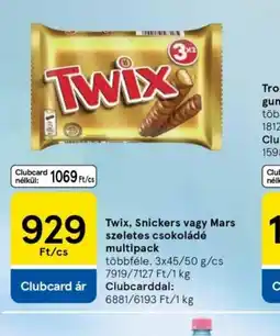 Tesco Twix, Snickers vagy Mars csokoládé ajánlat