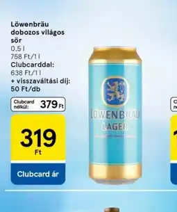 Tesco Löwenbräu dobozos világos sör ajánlat