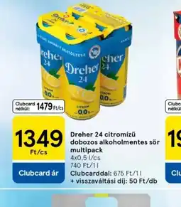 Tesco Dreher 24 citromízű sör ajánlat