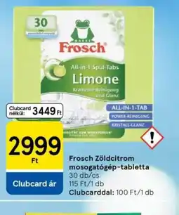 Tesco Frosch Zöldcitrom mosogatgép-tabletta ajánlat