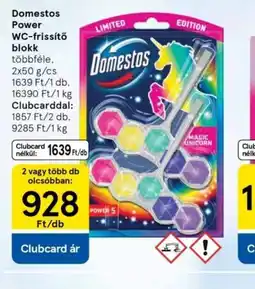 Tesco Domestos Power WC-frissítő blokk ajánlat