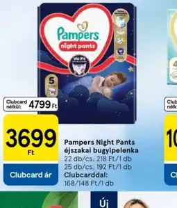 Tesco Pampers Night Pants bugyipelenka ajánlat