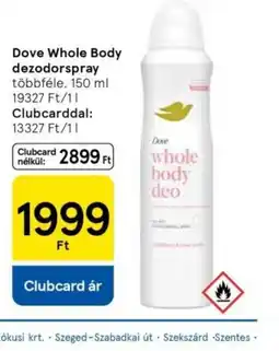 Tesco Dove Whole Body dezodor spray ajánlat