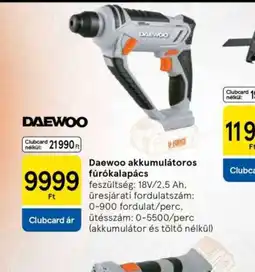 Tesco DAEWOO akkumulátoros fúrkalapács ajánlat