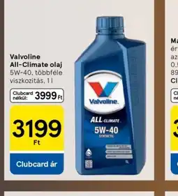 Tesco Valvoline All-Climate olaj ajánlat