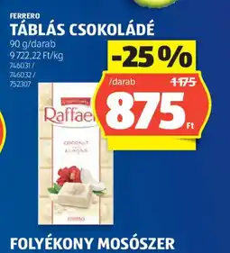 ALDI FERRERO TÁBLÁS CSOKOLÁDÉ ajánlat