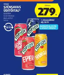 ALDI TOPJOY SZÉNSAVAS ÜD /palackTŐITAL ajánlat
