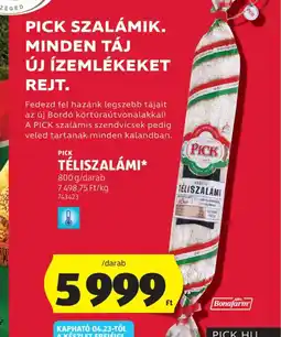 ALDI PICK TÉLISZALÁMI ajánlat