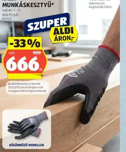 ALDI TOPCRAFT MUNKÁSKESZTYŰ ajánlat