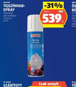 ALDI MILSANI TEJSZ BELLASANNHAB-SPRAY ajánlat