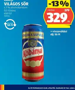 ALDI KŐBÁNYAI VILÁGOS SÖR ajánlat