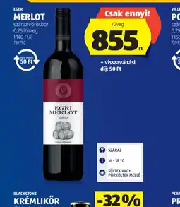 ALDI EGER MERLOT száraz vörösbor ajánlat