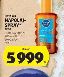 ALDI NIVEA SUN NAPOLAJ-SPRAY ajánlat