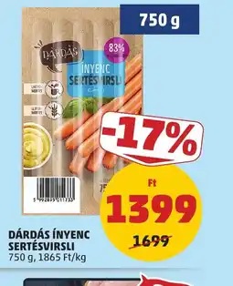 PENNY DÁRDÁS ÍNYENC SERTÉSVIRSLI ajánlat