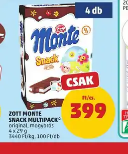 PENNY ZOTT MONTE SNACK MULTIPACK ajánlat
