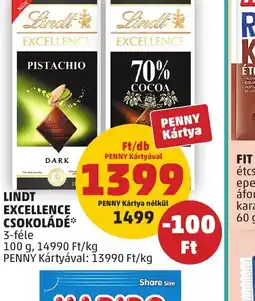 PENNY LINDT EXCELLENCE CSOKOLÁDÉ ajánlat