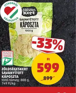 PENNY ZÖLDSÉGESKERT SAVANYÍTOTT KÁPOSZTA ajánlat