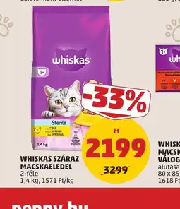 PENNY WHISKAS SZÁRAZ MACSKAELEDEL ajánlat